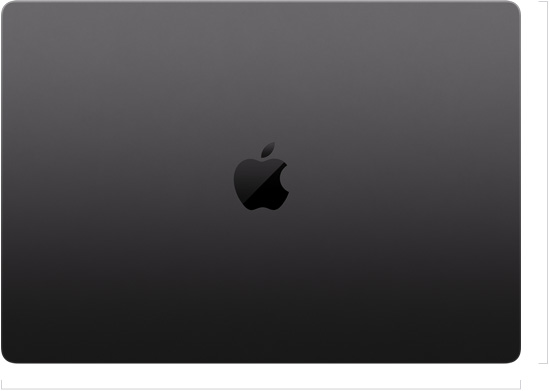 MacBook Pro 16″ exterior, closed, Apple logo centred